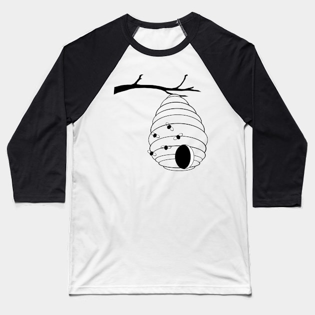 Bee My Honey Sketch Baseball T-Shirt by ButterflyInTheAttic